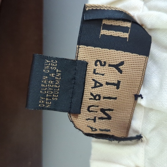 Finity Naturals Cream 100% Linen Midi Skirt Crochet Hem Vintage Women's Size 2X - Picture 4 of 5